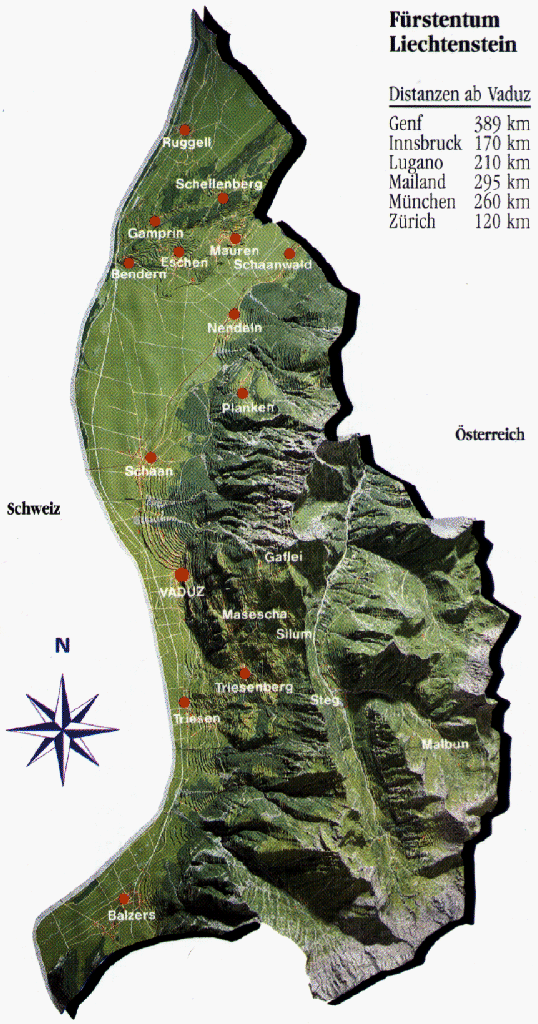 Liechtenstein Tourist Map